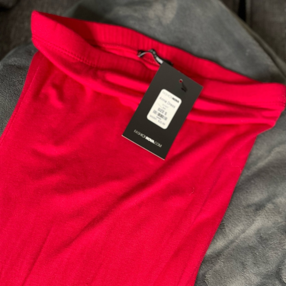 Bright red fashion nova tube dress
